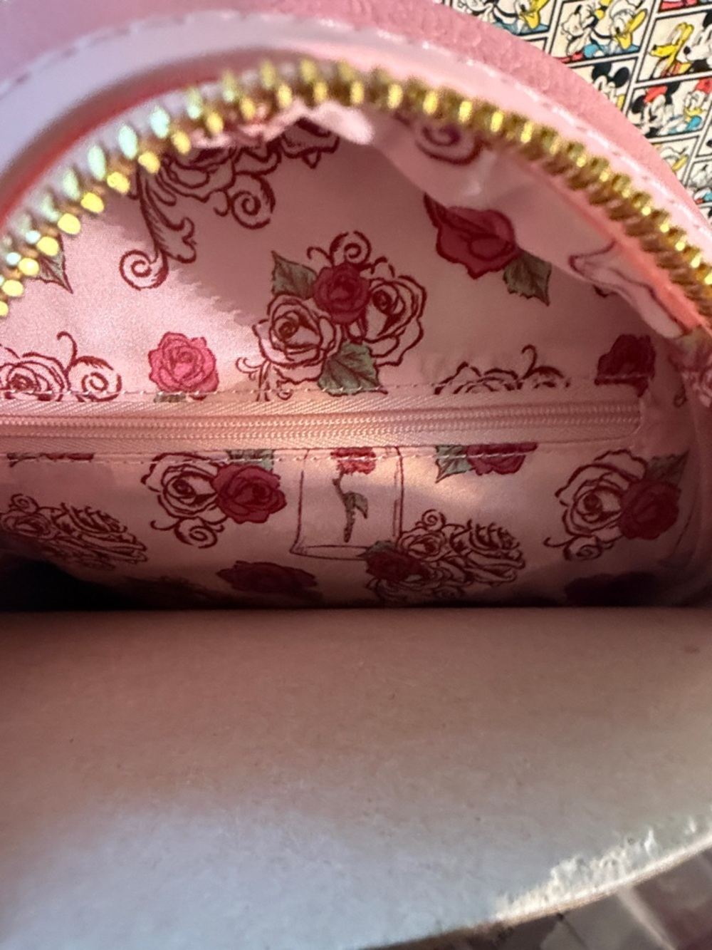 Loungefly Disney Princess Beauty and the Beast Pink 3D Roses Mini Backpack 2025 - Picture 12 of 12